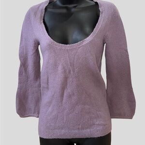 Moda International Light Purple Scoop Neck Sweater with Bishop Sleeves